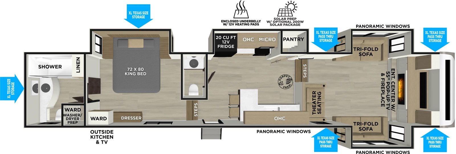 Heritage Glen Fifth Wheels 36FL Floorplan